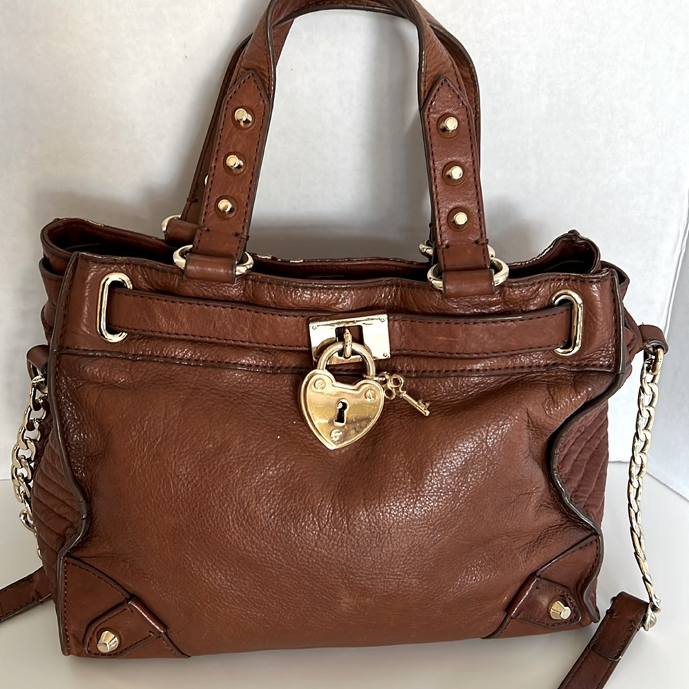 ❤️ Vintage Juicy Couture Genuine Leather Satchel with Adjustable Crossbody Strap